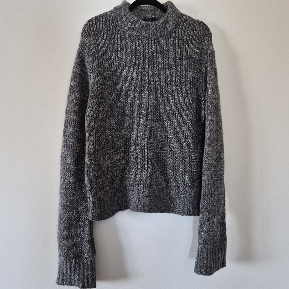 COS Charcoal Turtleneck Wool Blend Chunky Sweater - Picture 1 of 4